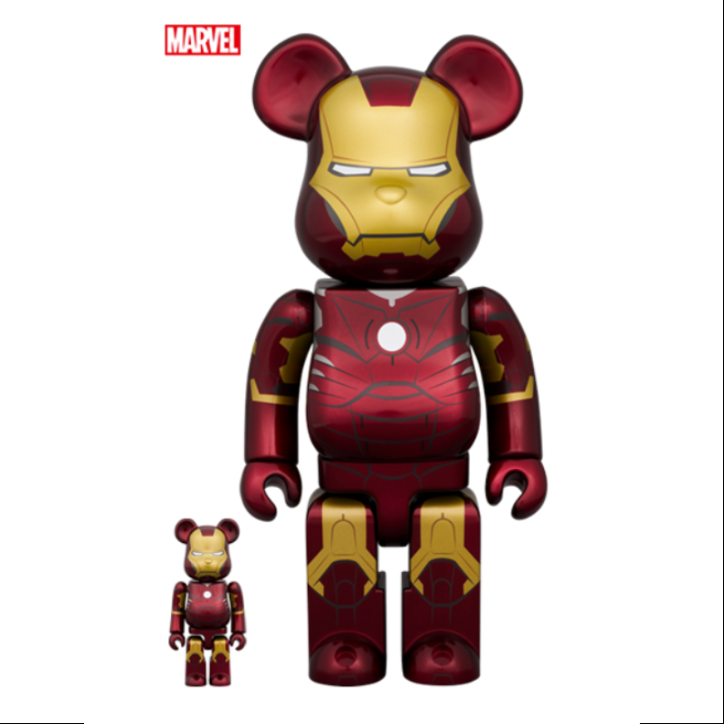 Bearbrick Iron Man Mark III 400% & 100% Be@rbrick 2024 Limited Bearbrick Iron Man Mark III 400% & 100% Be@rbrick 2024 Limited