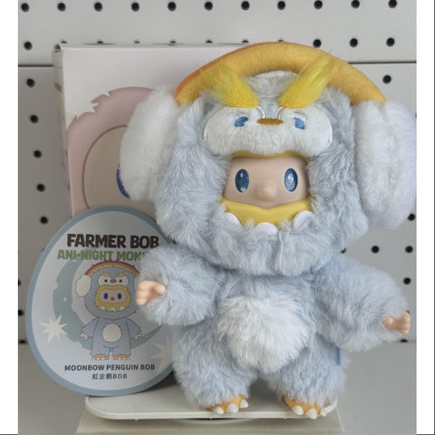 FARMER BOB Ani-Night Monster Series Vinyl Plush Pendant Moonbow Penguin Bob FARMER BOB Ani-Night Monster Series Vinyl Plush Pendant Moonbow Penguin Bob