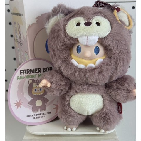 FARMER BOB Ani-Night Monster Series Vinyl Plush Pendant Rosy Squirrel Bob FARMER BOB Ani-Night Monster Series Vinyl Plush Pendant Rosy Squirrel Bob