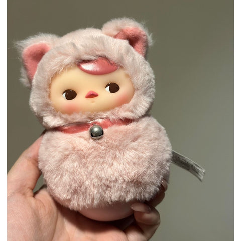 PUCKY Roly Poly Kitty Series Vinyl Plush Pink Cat PUCKY Roly Poly Kitty Series Vinyl Plush Pink Cat