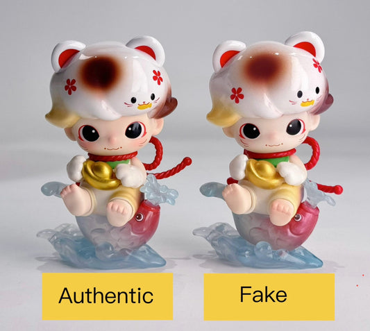 How to Distinguish DIMOO Weaving Wonders Series Super Secret Fortune Cat Authentic or Fake