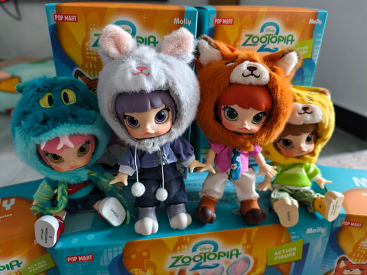 MOLLY Zootopia 2 BJD 1/12 Action Figure Series-Pop Mart's Molly Crossover Disney Zootopia Collaboration