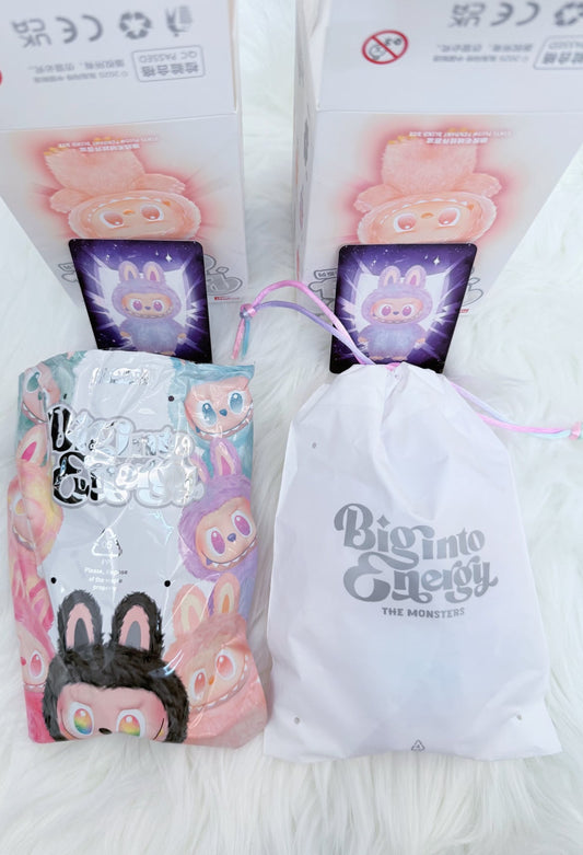 Labubu The Monsters Big into Energy Series Vinyl Plush Pendant New and Old Batch Packaging
