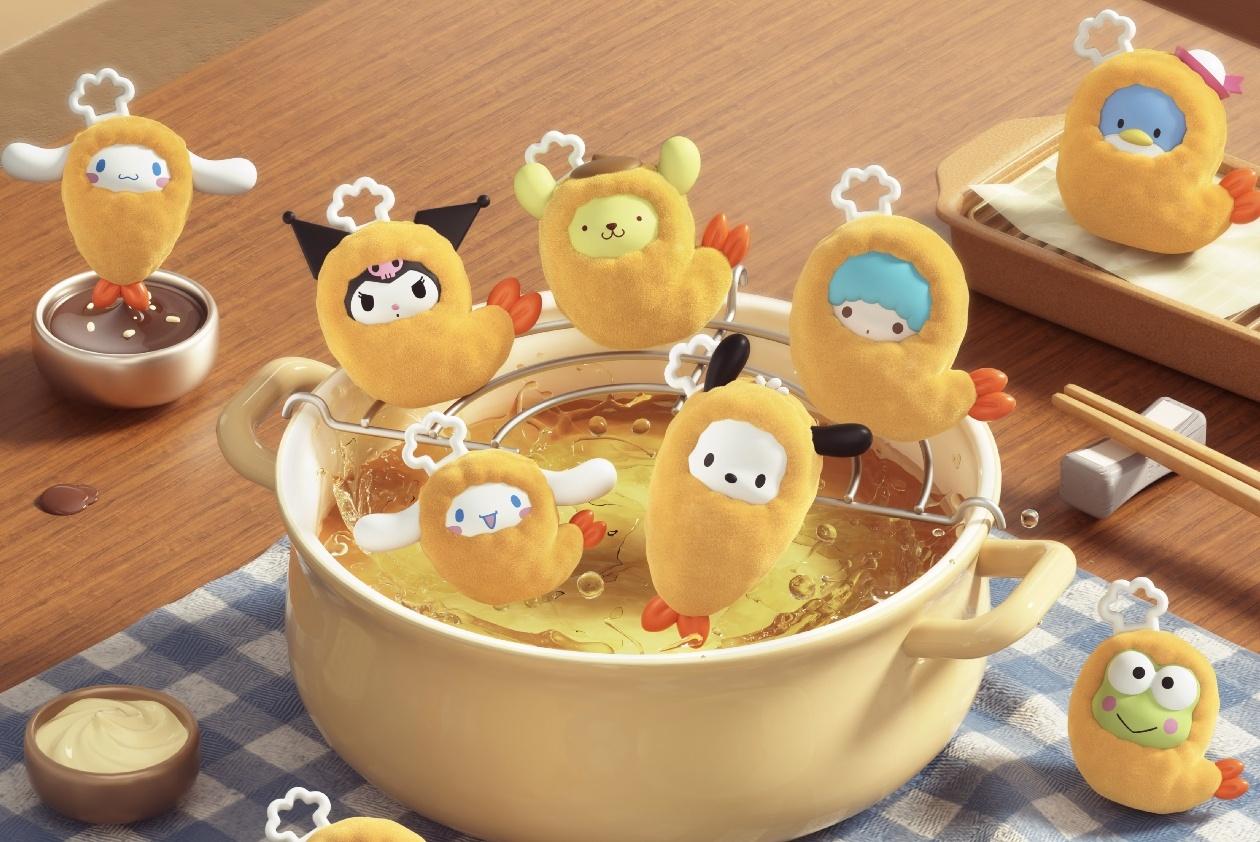 Sanrio Characters Hello Kitty and Friends Fried Shrimp Pop Bean Blind Box Series