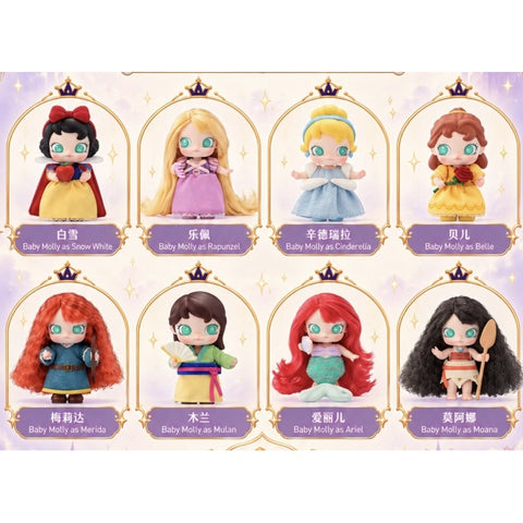 Baby Molly Disney Princess Mini Action Figure BJD Blind Box Series Complete Set