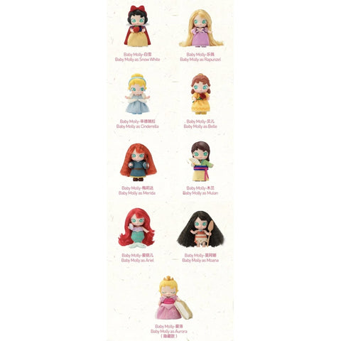 Baby Molly Disney Princess Mini Action Figure BJD Blind Box Series Complete Set