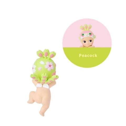 Sonny Angel HIPPERS Cherry Blossom Blind Box Series: Peacock (Confirmed Style)