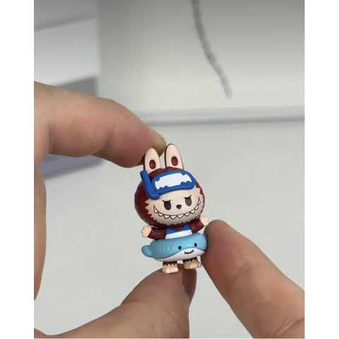 Labubu Pop Bean Island Vacation Blind Box Series: Shark Baby Diving (Confirmed Style)