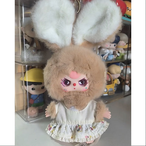 Baby Three Rabbit Miniature Bunny Plush Pendant Series Khaki Bunny