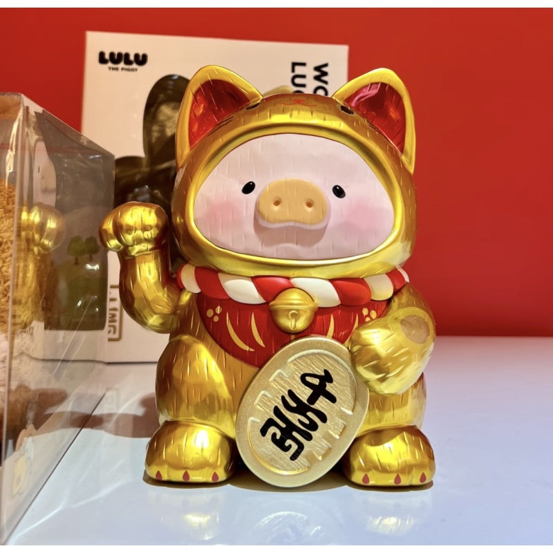 LuLu the Piggy Wood Carving Lucky Cat Gold 2026 Limited Edition