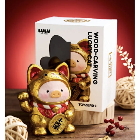 LuLu the Piggy Wood Carving Lucky Cat Gold 2026 Limited Edition