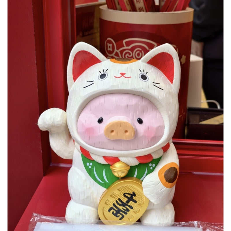 LuLu the Piggy Wood Carving Lucky Cat White 2026 Limited Edition