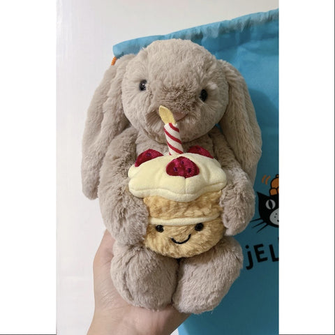 Bashful Beige Birthday Bunny 2025 Jellycat Plush Doll