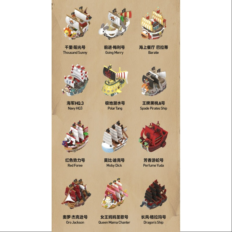 One Piece The Grand Line Vehicles Series Whole Set Opened