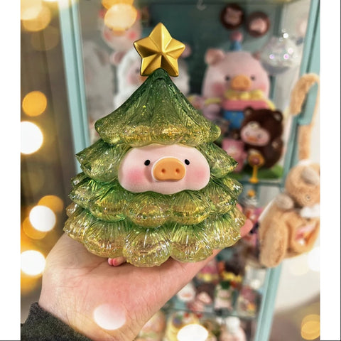 LuLu the Piggy XL Sparkling Christmas Tree Gold Green 2024 Limited Edition