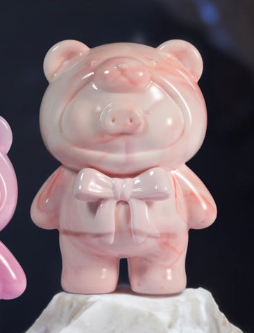 LuLu the Piggy Teddy Mini Ore Collection Blind Bag Series: Pink Travertine (SR 1/20) (Confirmed Style)
