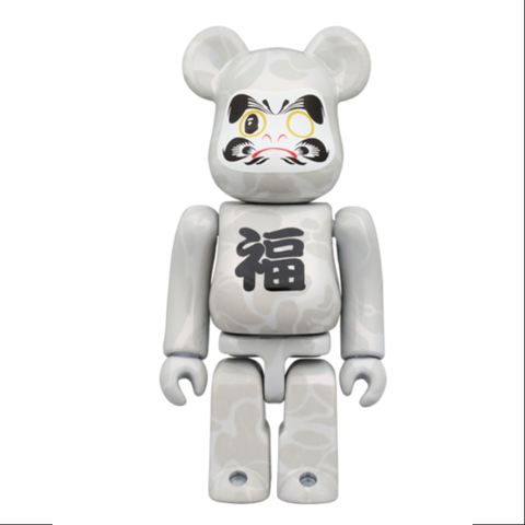 Bearbrick Bape Lucky Cat Daruma White & Black 400% & 100% 4PCS Be@rbrick 2024 Limited