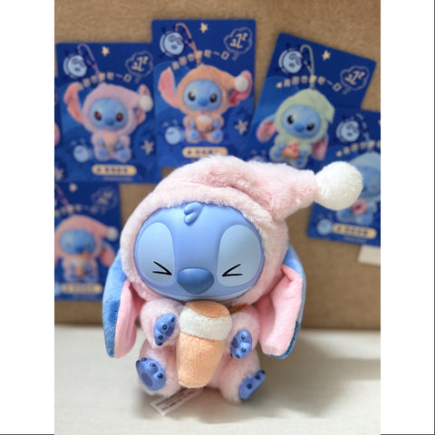 Disney Stitch Eat Something Before Sleep Series Vinyl Plush Pendant Whole Set Opened