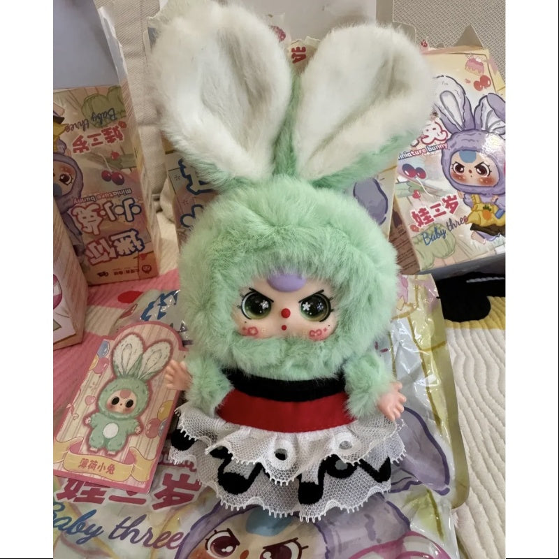 Baby Three Rabbit Miniature Bunny Plush Pendant Series Mint Bunny