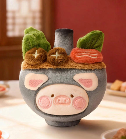 LuLu the Piggy Dim Sum House Food Hunter Plush Keychain Blind Box Series: Mini Hot Pot (Secret, 1/96)