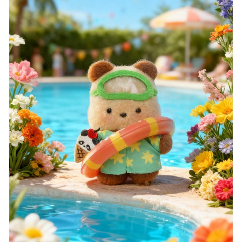 Panda Roll Happy Weekend Plush Pendant Blind Box Series: Panda Tanned (Secret, 1/72)