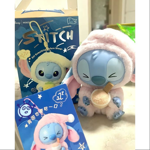 Disney Stitch Eat Something Before Sleep Series Vinyl Plush Pendant Tea with Milk