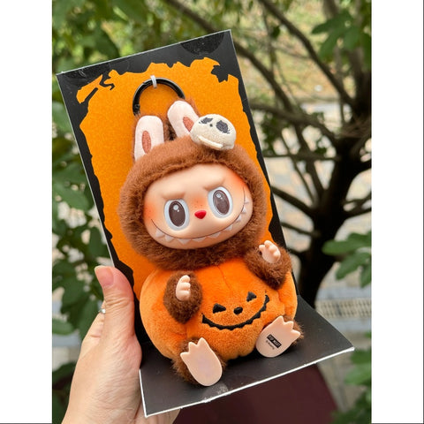 Labubu The Monsters Happy Halloween Party Series Sitting Pumpkin Vinyl Plush Pendant LIMITED