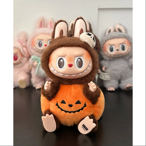 Labubu The Monsters Happy Halloween Party Series Sitting Pumpkin Vinyl Plush Pendant LIMITED