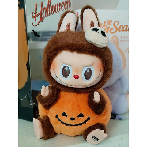 Labubu The Monsters Happy Halloween Party Series Sitting Pumpkin Vinyl Plush Pendant LIMITED