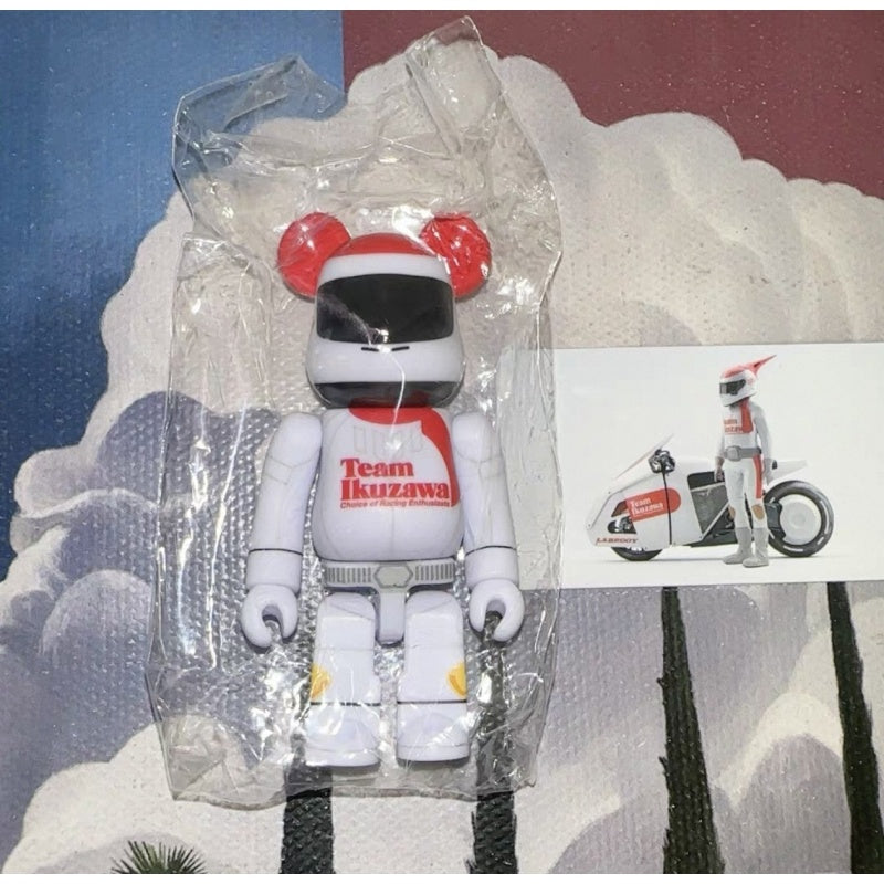 Bearbrick Series 50: Team Ikuzawa White motorcycle 100% (Super Hidden) (Secret Edition)