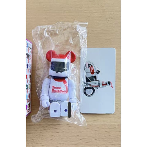 Bearbrick Series 50: Team Ikuzawa White motorcycle 100% (Super Hidden) (Secret Edition)