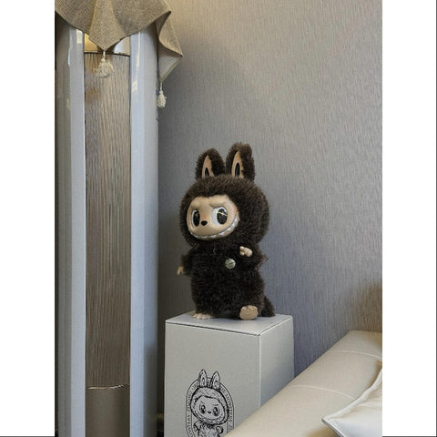 訳ありZIMOMO グレー　LABUBU ぬいぐるみ　 海外限定18cm ZIMOMO グレー LABUBU ラブブ ぬいぐるみ 海外限定POPMART