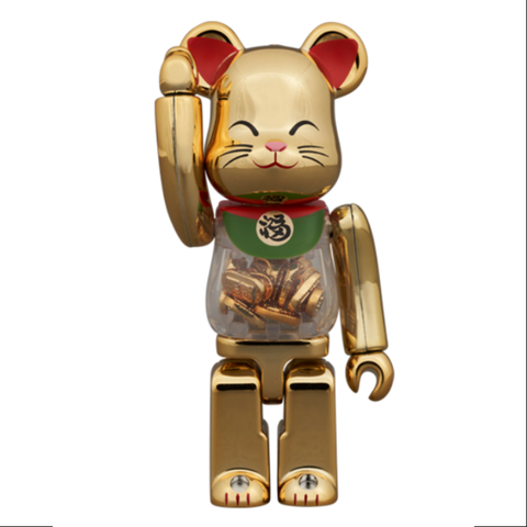 Bearbrick Lucky Cat Golden Ver. 400% & 100% Be@rbrick 2024 Limited