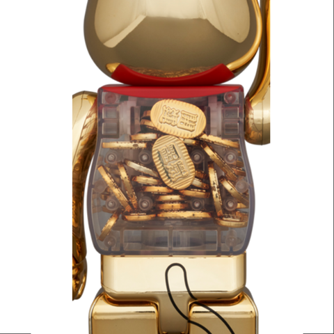 Bearbrick Lucky Cat Golden Ver. 400% & 100% Be@rbrick 2024 Limited