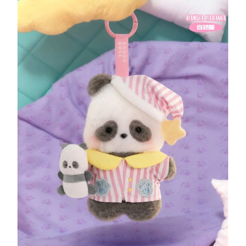 Panda Roll Happy Weekend Plush Pendant Blind Box Series: Panda Pajama (Confirmed Style)