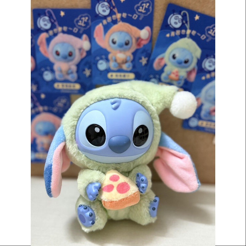 Disney Stitch Eat Something Before Sleep Series Vinyl Plush Pendant Have another meol