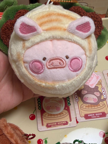 LuLu the Piggy Dim Sum House Food Hunter Plush Keychain Blind Box Series: Mini Roujiamo (Secret, 3/96)