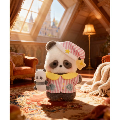 Panda Roll Happy Weekend Plush Pendant Blind Box Series: Panda Pajama (Confirmed Style)