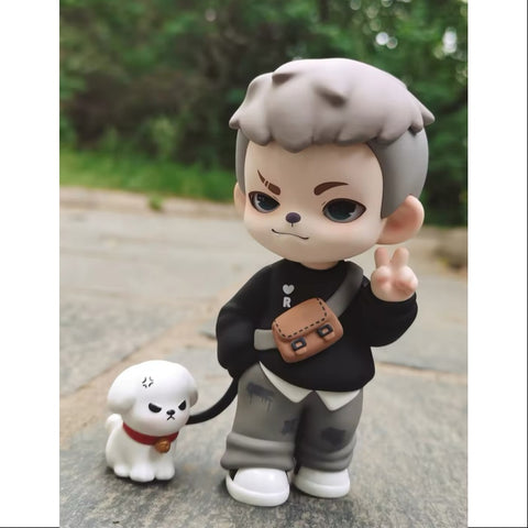 Boy Rayan Walking The Dog Figurine 2023 Limited Edition