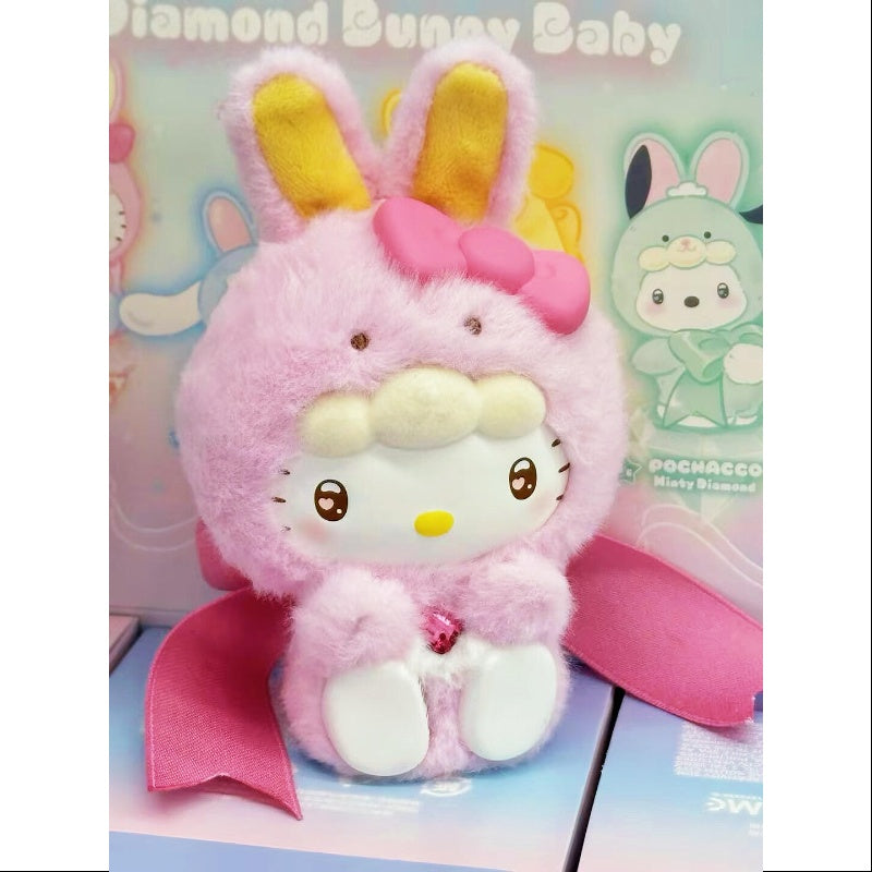 Hello Kitty Sanrio Characters Diamond Bunny Baby Plush Doll Series Hello kitty