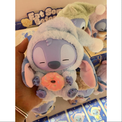 Disney Stitch Eat Something Before Sleep Series Vinyl Plush Pendant Doughnut