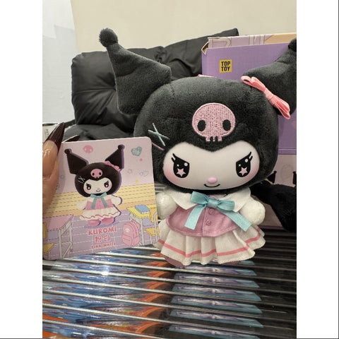 Kuromi School Life Vinyl Plush Pendant Series Pink White