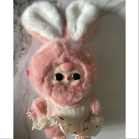 Baby Three Rabbit Miniature Bunny Plush Pendant Series Pink Bunny