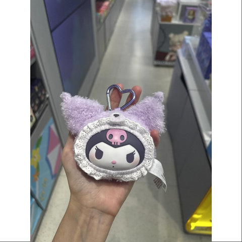 Kuromi Sanrio Characters Fluffy Teddy Bear Plush Pendant Series Kuromi