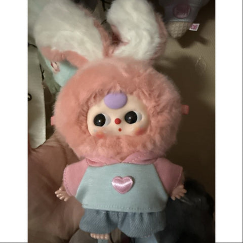 Baby Three Rabbit Miniature Bunny Plush Pendant Series Pink Bunny