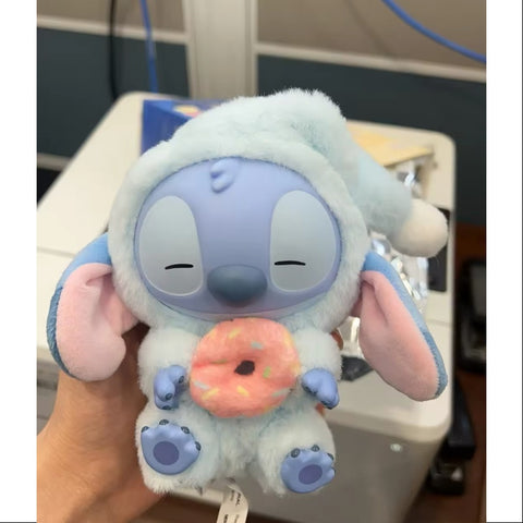 Disney Stitch Eat Something Before Sleep Series Vinyl Plush Pendant Doughnut