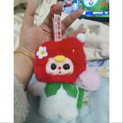 Baby Three Where is Spring Plush Pendant Series Strawberry