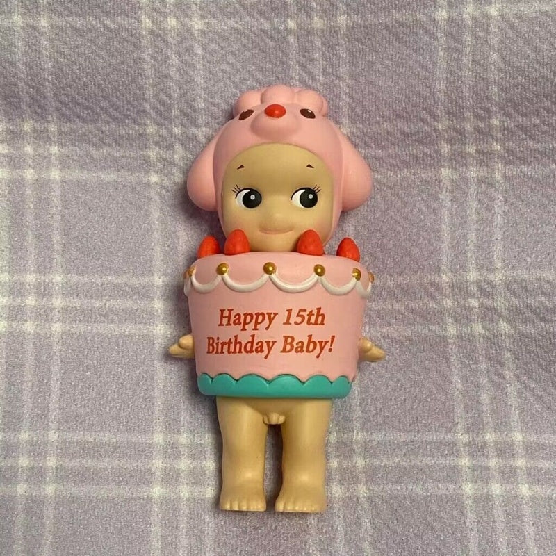 Sonny Angel 15th Anniversary Cake Series Strawberry Cake Poodle