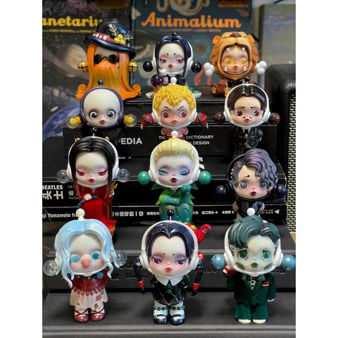 Skullpanda X The Addams Family Series Whole Set Opened