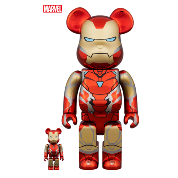 IRON MAN MARK85 CHROME 100%400％ Bearbrick Iron Man Mark 85 Chrome Ver.400% & 100% Be@rbrick